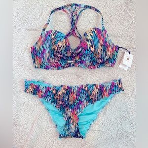 Multi colored bikini. Never worn, with tags